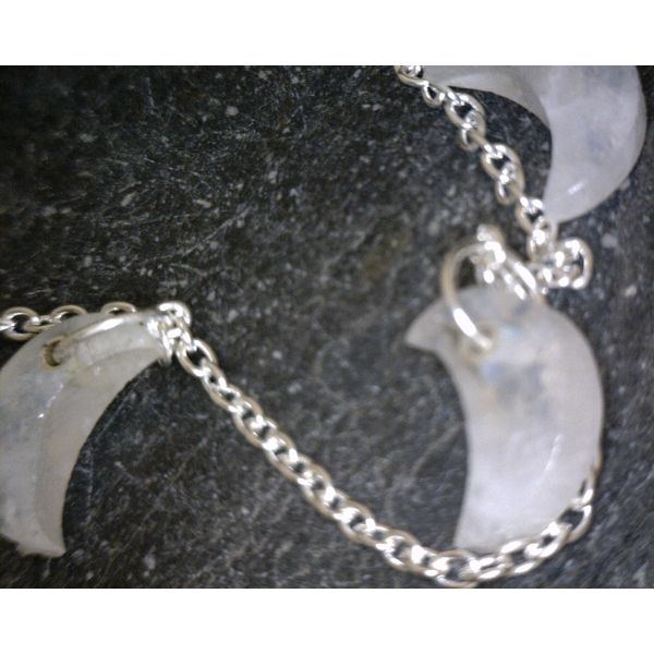 Sterling Moon Shaped Moonstone Necklace Vulcan's Forge LLC Kansas City, MO