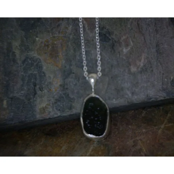 Sterling Free Form Moldavite Pendant Vulcan's Forge LLC Kansas City, MO