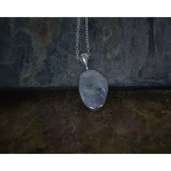 Sterling Free Form Moonstone Necklace 18