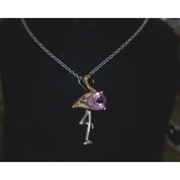 SS Pink Sapphire Flamingo Necklace Vulcan's Forge LLC KANSAS CITY, MO