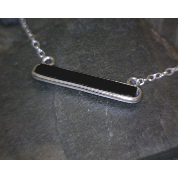 SS Black Tourmaline Cylinder Necklace Vulcan's Forge LLC KANSAS CITY, MO