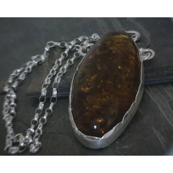 SS BZ Large  Marquis Amber Necklace Vulcan's Forge LLC KANSAS CITY, MO