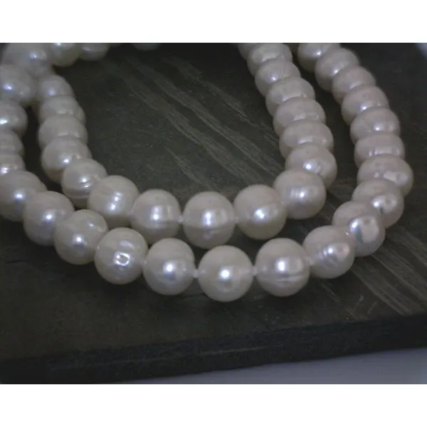 SS Large Round White Pearl Double Strand Necklace 18'' Vulcan's Forge LLC KANSAS CITY, MO