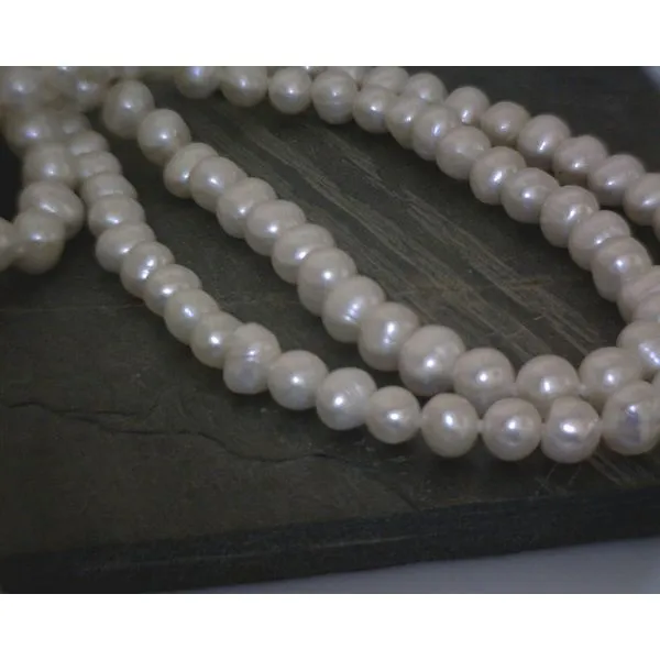 SS Round Freshwater Pearl Knotted Strand Necklace 80'' Vulcan's Forge LLC KANSAS CITY, MO