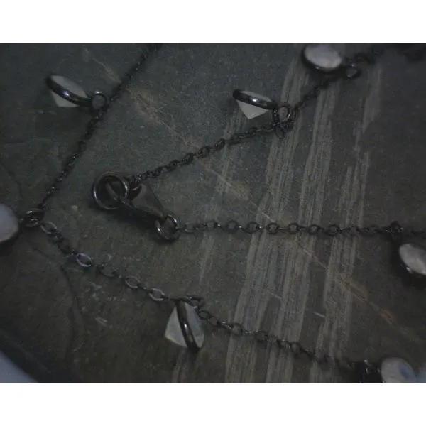 SS BZ Small Round Faceted Moonstone Necklace Vulcan's Forge LLC KANSAS CITY, MO