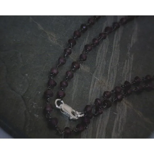 SS Small Beaded Garnet Chain Necklace Vulcan's Forge LLC KANSAS CITY, MO