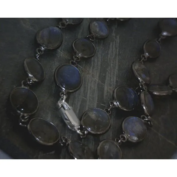 SS Oval Labradorite Bead Necklace Vulcan's Forge LLC KANSAS CITY, MO