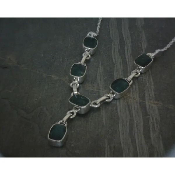 SS Bz Faceted Rectangle Emerald Necklace Vulcan's Forge LLC KANSAS CITY, MO