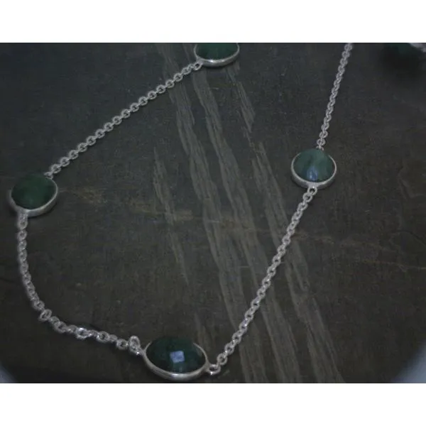SS Bz Faceted Oval Emerald Necklace Vulcan's Forge LLC KANSAS CITY, MO