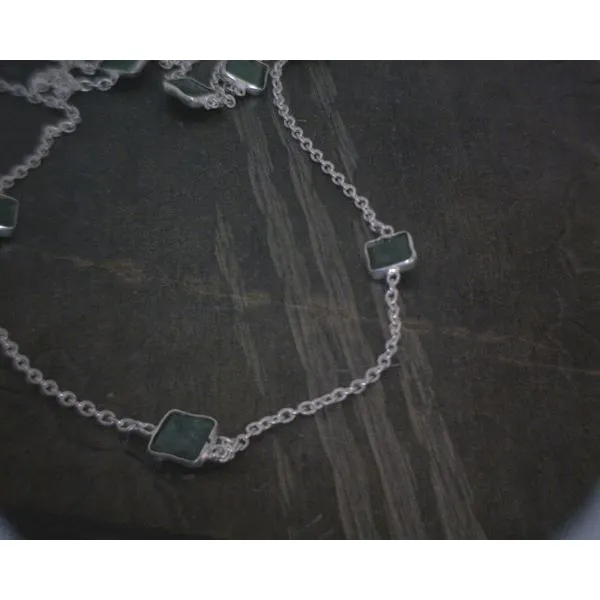 SS Bz Faceted Square Emerald Necklace Vulcan's Forge LLC KANSAS CITY, MO