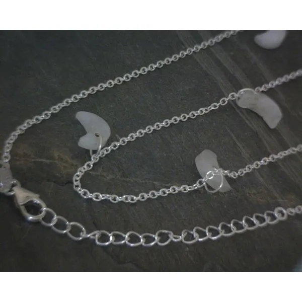 SS Moonstone Moon Charm Necklace Vulcan's Forge LLC KANSAS CITY, MO