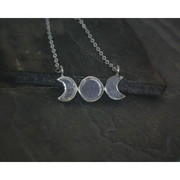 Ss Bz Triple Moon Moonstone Necklace ' Vulcan's Forge LLC KANSAS CITY, MO