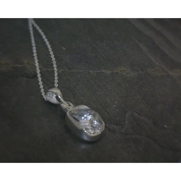 Ss Bz Freeform Raw Herkimer Diamond Pendant Necklace Vulcan's Forge LLC KANSAS CITY, MO