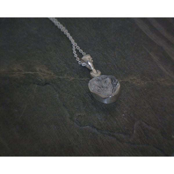Ss Bz Freeform Raw Herkimer Diamond Pendant Necklace Vulcan's Forge LLC Kansas City, MO