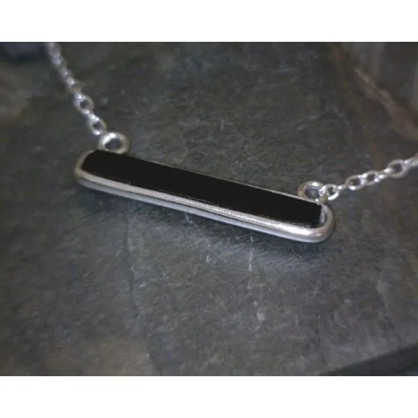 SS Black Tourmaline Cylinder Necklace Vulcan's Forge LLC KANSAS CITY, MO