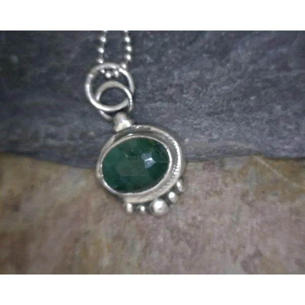 Sterling Silver Emerald Pendant Necklace Vulcan's Forge LLC KANSAS CITY, MO