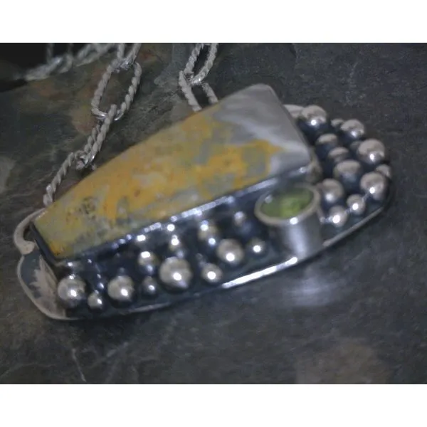 SS Bumblebee Jasper Necklace w/ Peridot Accent Vulcan's Forge LLC KANSAS CITY, MO