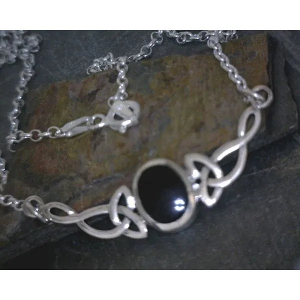 Onyx Celtic Knot Necklace 18
