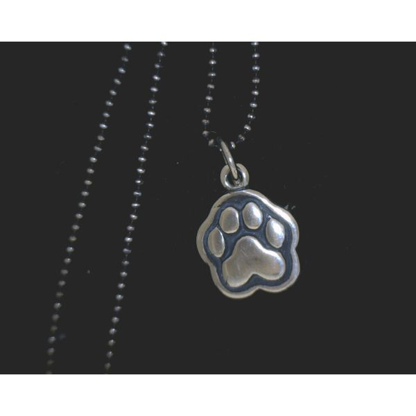 Sterling SIlver Paw print necklace Vulcan's Forge LLC Kansas City, MO