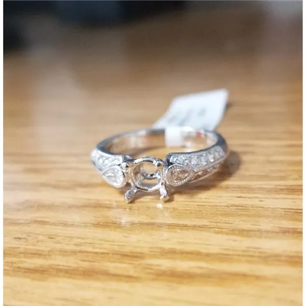 Platinum & Diamond Engagement Ring Setting Image 3 Wallach Jewelry Designs Larchmont, NY