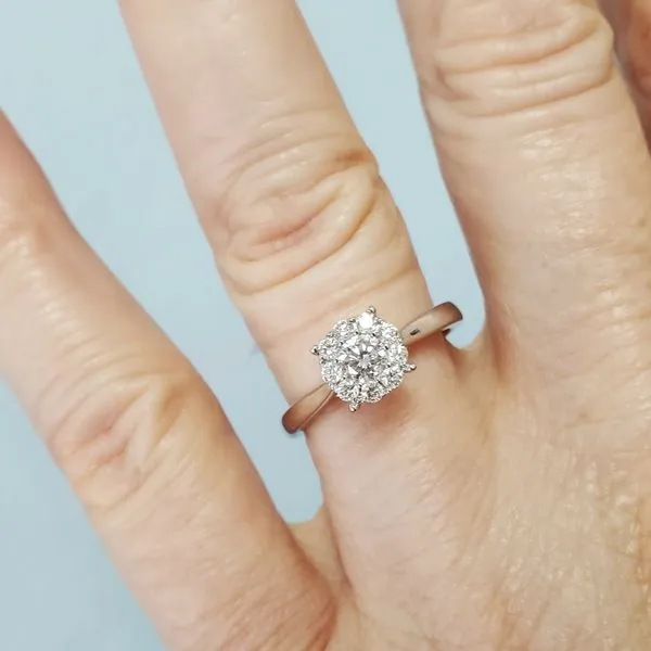 White Gold & Diamond Illusion-Set Ring Image 2 Wallach Jewelry Designs Larchmont, NY