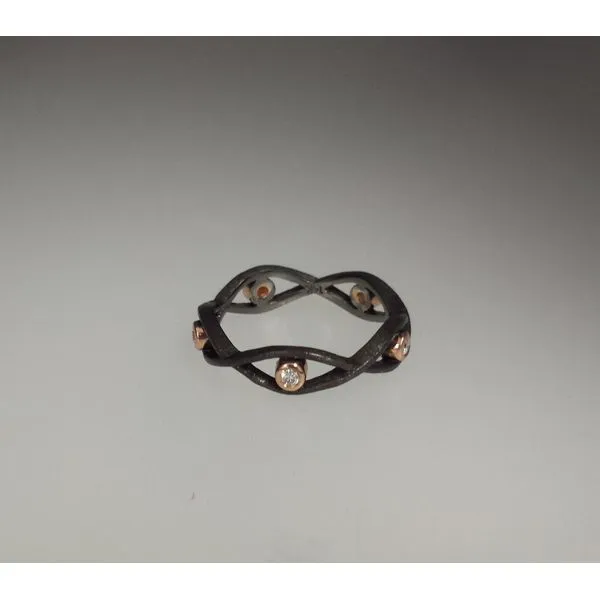 Black Rhodium Silver & Rose Gold Ring w/Diamonds Wallach Jewelry Designs Larchmont, NY