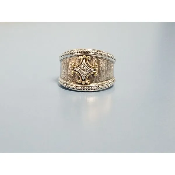 Cigar Band Ring - Silver, Gold & Diamonds Wallach Jewelry Designs Larchmont, NY
