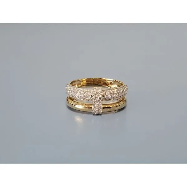 Yellow Gold & Diamond Double Band Ring Wallach Jewelry Designs Larchmont, NY