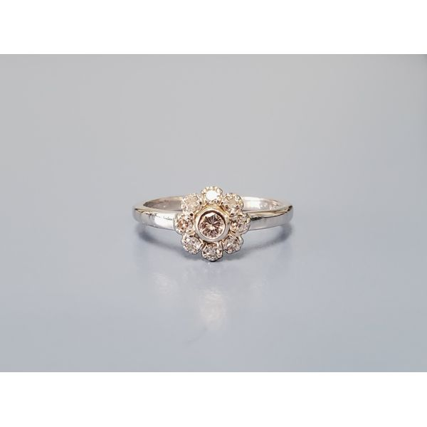 14k White Gold Diamond Flower Ring Wallach Jewelry Designs Larchmont, NY