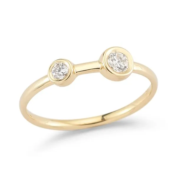 14k Yellow Gold Ring w/2 Bezelled Diamonds Wallach Jewelry Designs Larchmont, NY