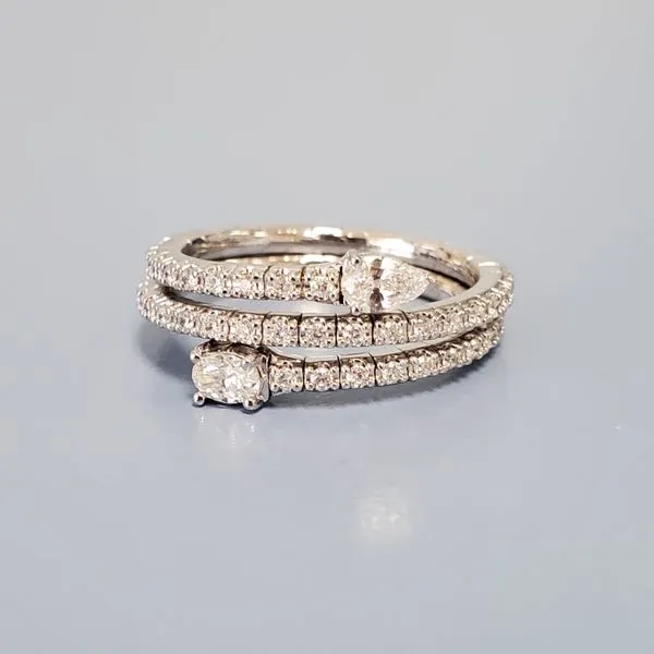 14k White Gold & Diamond Flexible Ring Wallach Jewelry Designs Larchmont, NY