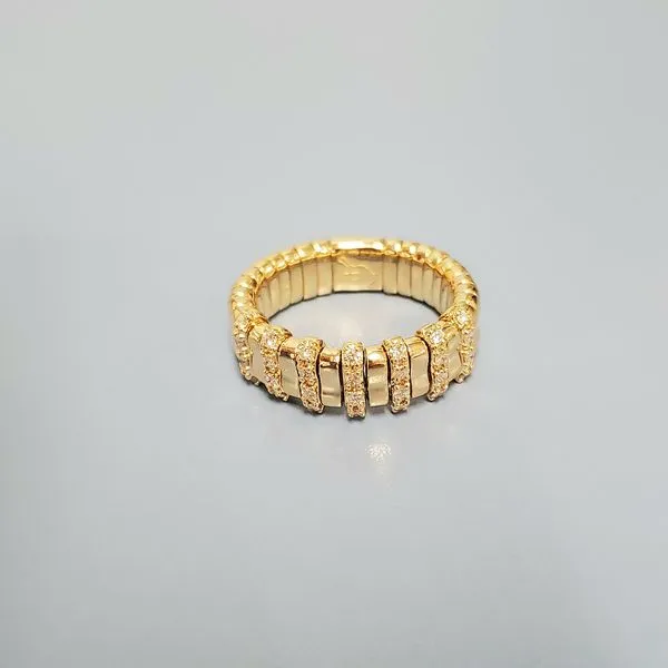 14k Yellow Gold Flexi Ring w/Diamonds Wallach Jewelry Designs Larchmont, NY