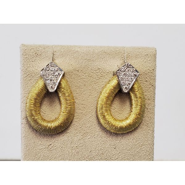 18k Two-Tone Earrings w/ Diamonds Image 2 Wallach Jewelry Designs Larchmont, NY