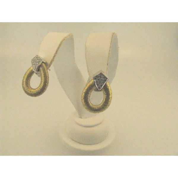 18k Two-Tone Earrings w/ Diamonds Wallach Jewelry Designs Larchmont, NY