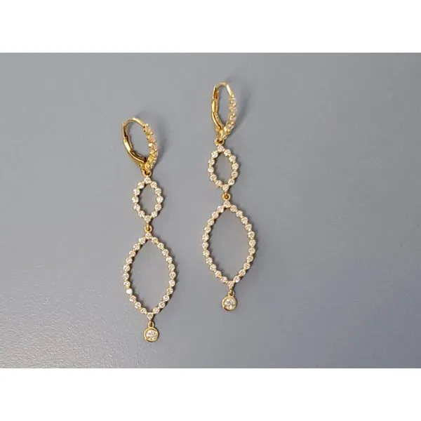 18k Yellow Gold & Diamond Earrings Image 2 Wallach Jewelry Designs Larchmont, NY