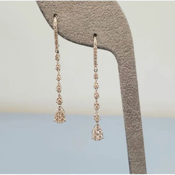 Leverback Diamond Drop Earrings w/Cluster Wallach Jewelry Designs Larchmont, NY