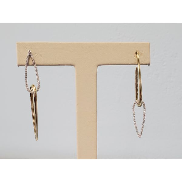 Asymmetric Gold & Diamond Earrings Image 3 Wallach Jewelry Designs Larchmont, NY