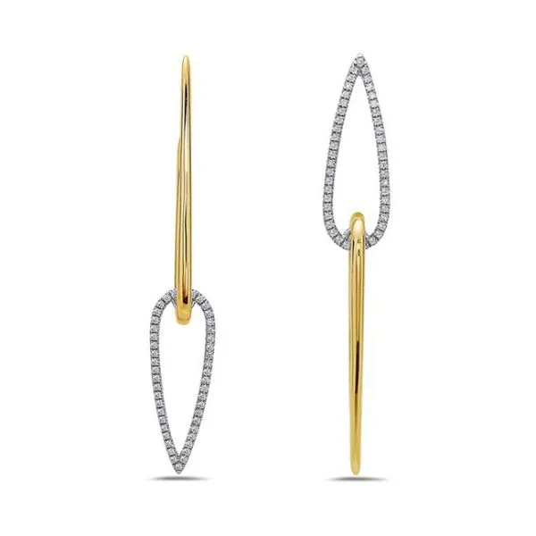 Assymetric Gold & Diamond Earrings Wallach Jewelry Designs Larchmont, NY