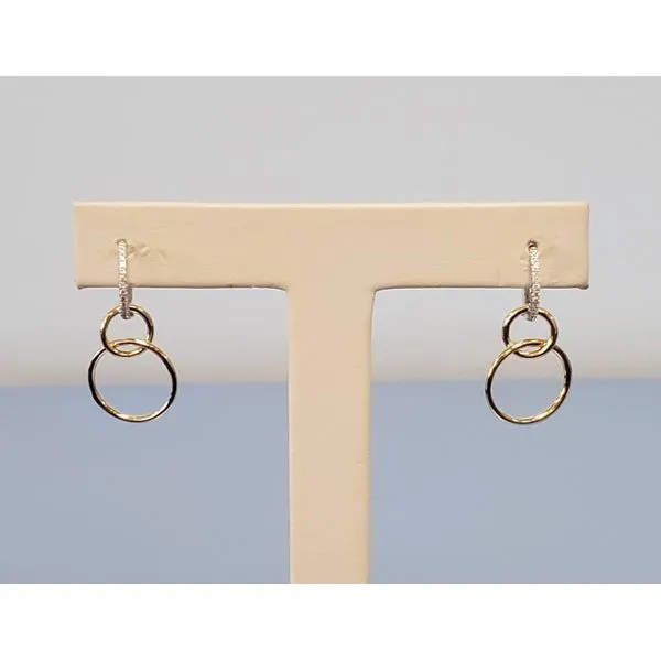 Diamond & Gold Circle Earrings Image 3 Wallach Jewelry Designs Larchmont, NY