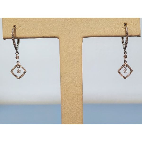 White Gold & Diamond Drop Earrings Image 3 Wallach Jewelry Designs Larchmont, NY