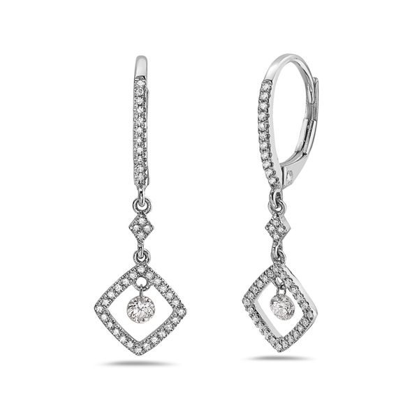 White Gold & Diamond Drop Earrings Wallach Jewelry Designs Larchmont, NY