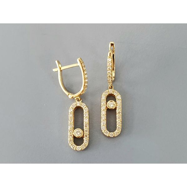 14k Yellow Gold Oval Drop Earrings w/Diamonds Wallach Jewelry Designs Larchmont, NY