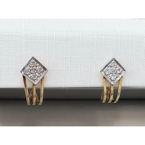 18k TwoTone Diamond Earrings Wallach Jewelry Designs Larchmont, NY
