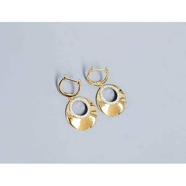 14k Yellow Gold & Diamond Drop Earrings Wallach Jewelry Designs Larchmont, NY