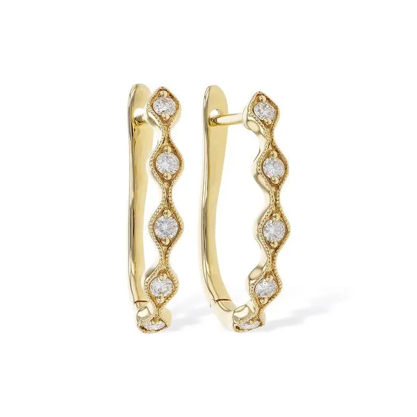 14k Yellow Gold Oval Hoop Style Earrings Wallach Jewelry Designs Larchmont, NY