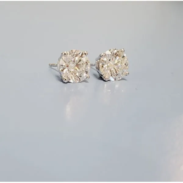 14k White Gold Lab Grown Diamond Stud Earrings Wallach Jewelry Designs Larchmont, NY