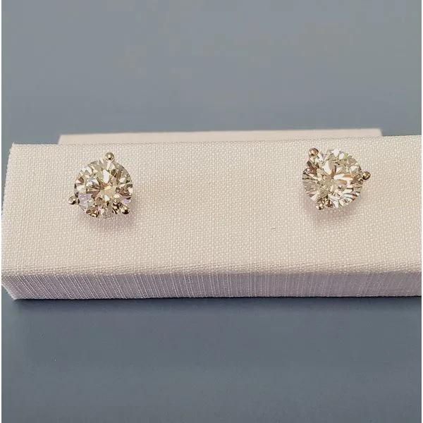 Lab Grown Diamond Stud Earrings in Martini Settings Wallach Jewelry Designs Larchmont, NY