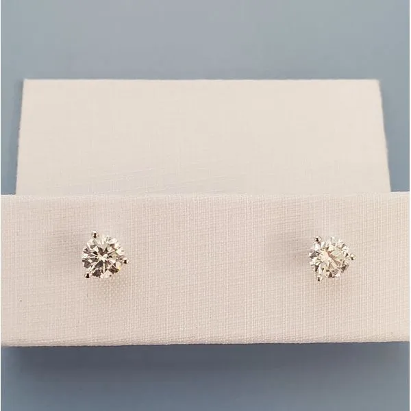 14k White Gold Martini-Set 1ctw Lab Grown Diamond Stud Earrings Wallach Jewelry Designs Larchmont, NY