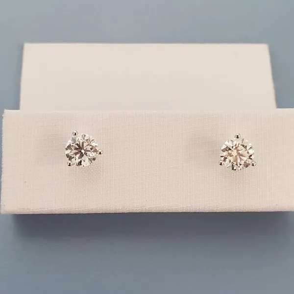 14k White Gold Martini-Set 1.55ctw Lab Grown Diamond Stud Earrings Wallach Jewelry Designs Larchmont, NY