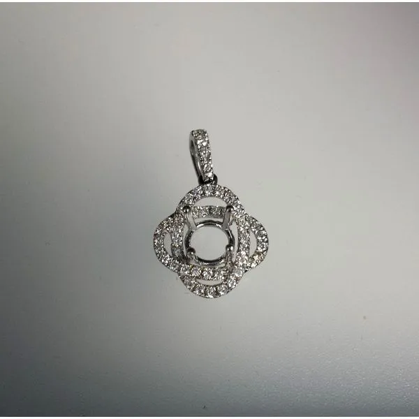 18k Diamond Clover Pendant for Diamond or Colored Gemstone Wallach Jewelry Designs Larchmont, NY